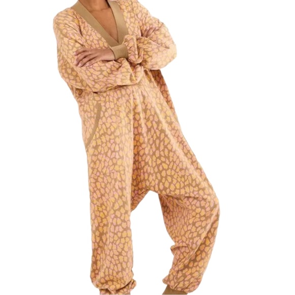 Free People Pants - Free People Printed Just Because Onesie Romper / Olive Combo
